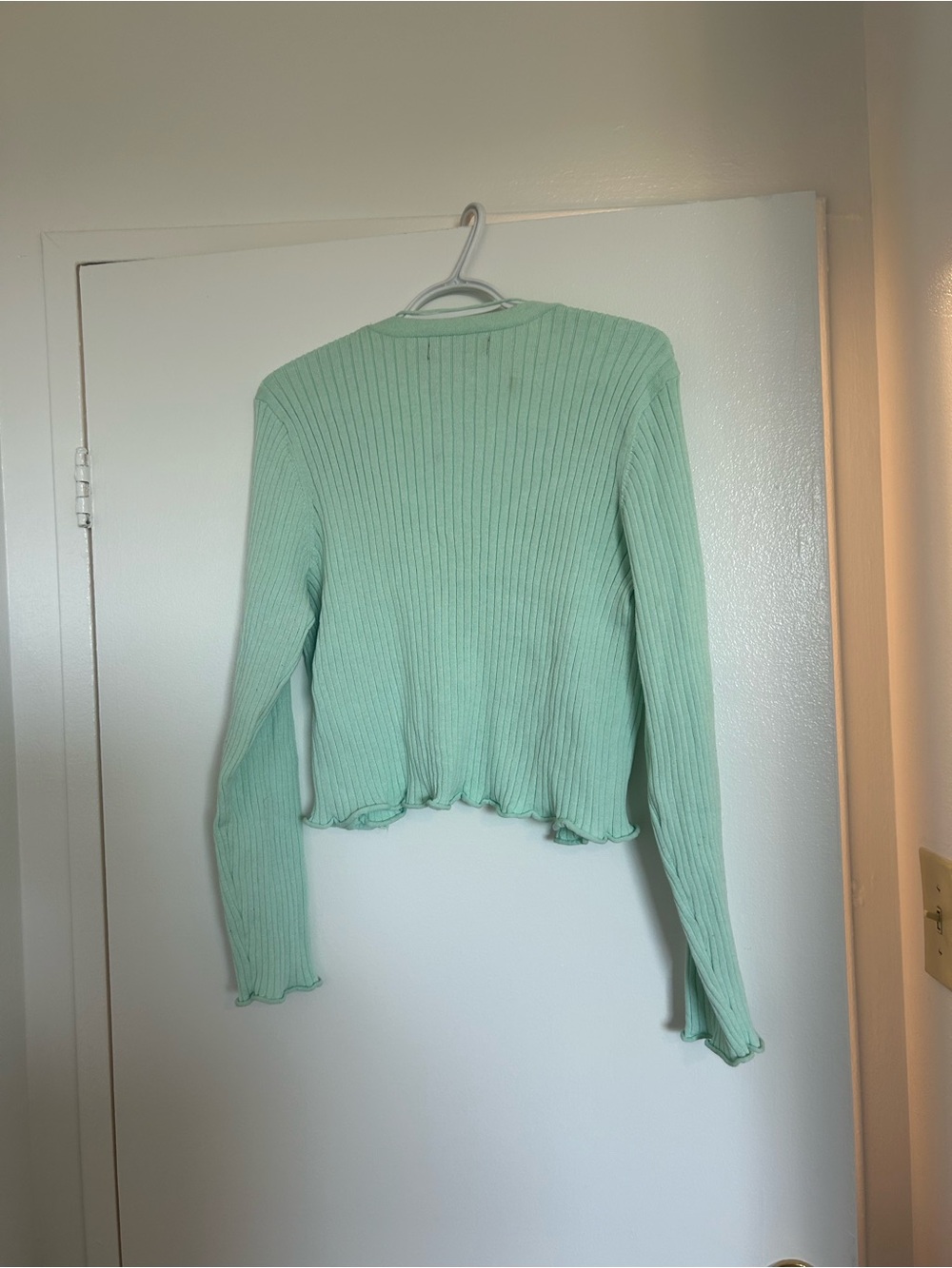 Vero Moda Mint Green Ribbed Open-Front Cardigan - Picture 3 of 4